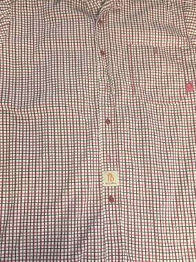 Casual Men's Button-Down Shirt in Pink Windowpane by BOCOMAL FR